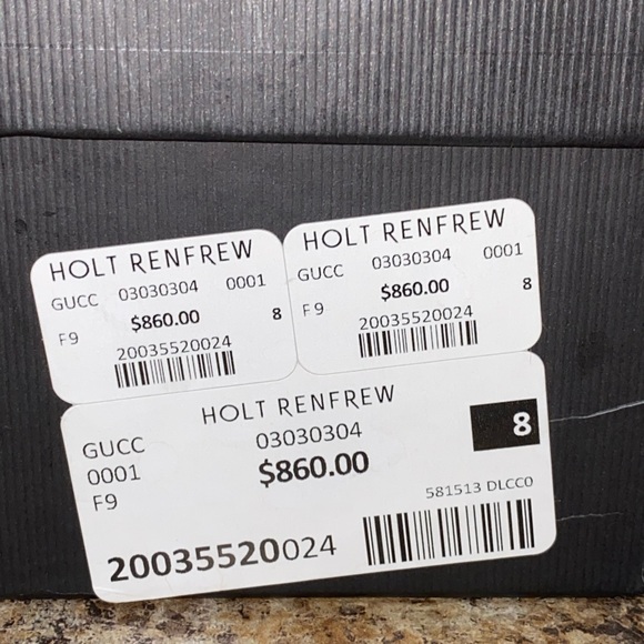 Gucci Black Brogue Lesther Lace up Men Flats size 9 - Picture 2 of 12